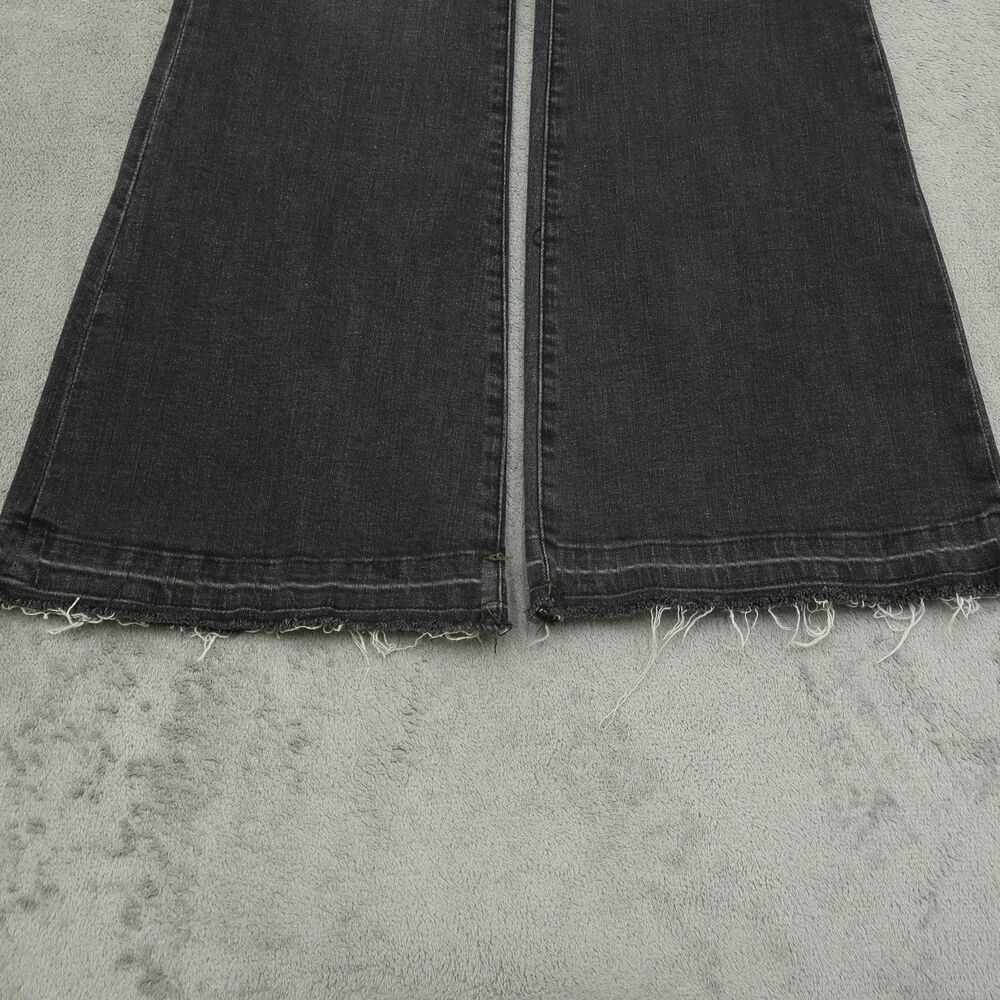 Tractr Jeans Women's Size 31 Gray Mid-Rise Flare Denim 34" Inseam Distressed - Picture 2 of 16